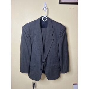 Zylos George Machado Mens Grey 100% Wool 2 Piece Suit Size 39 Made in Yugoslavia